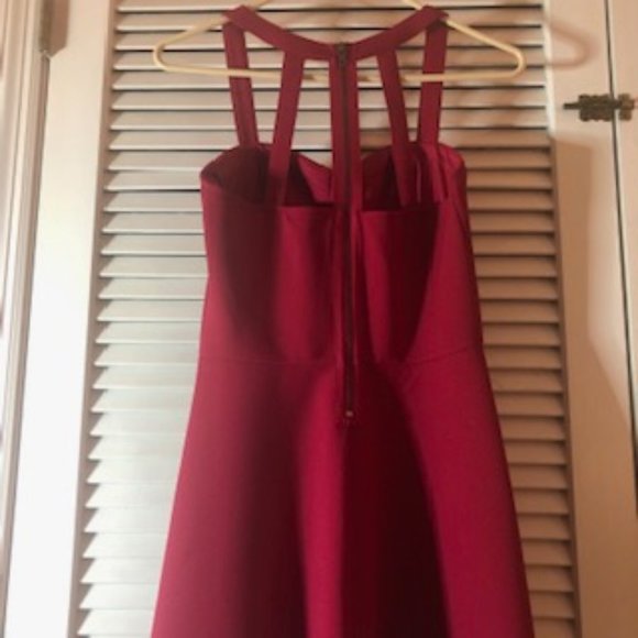Material Girl Bustier Strapped Back Red Party Dress Size Medium - Picture 4 of 11